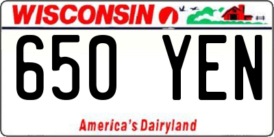 WI license plate 650YEN
