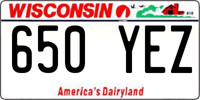 WI license plate 650YEZ