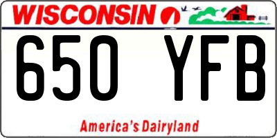 WI license plate 650YFB