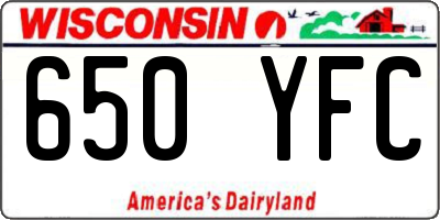 WI license plate 650YFC