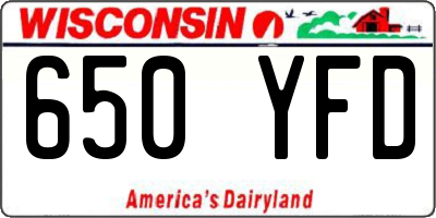 WI license plate 650YFD