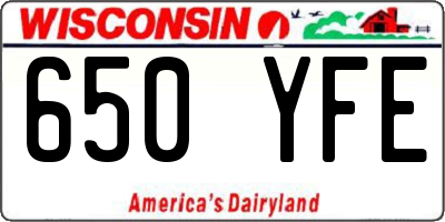 WI license plate 650YFE