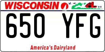 WI license plate 650YFG