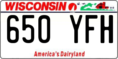 WI license plate 650YFH