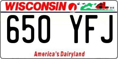 WI license plate 650YFJ