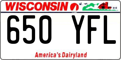 WI license plate 650YFL