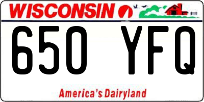 WI license plate 650YFQ