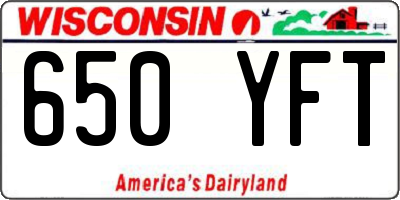 WI license plate 650YFT