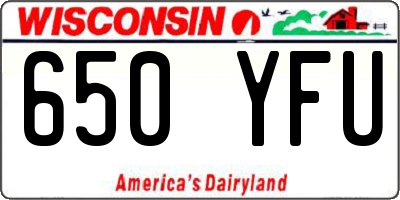 WI license plate 650YFU