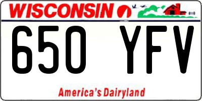 WI license plate 650YFV