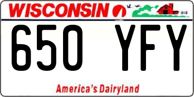 WI license plate 650YFY