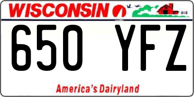 WI license plate 650YFZ