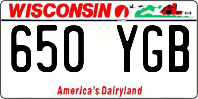 WI license plate 650YGB