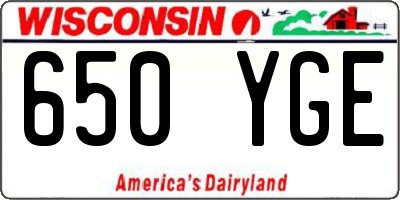 WI license plate 650YGE