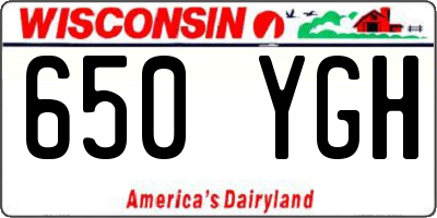 WI license plate 650YGH