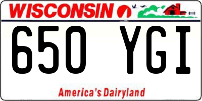 WI license plate 650YGI