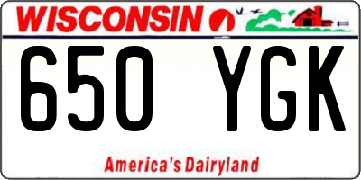WI license plate 650YGK