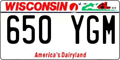 WI license plate 650YGM