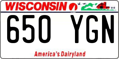 WI license plate 650YGN