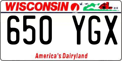 WI license plate 650YGX