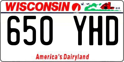 WI license plate 650YHD