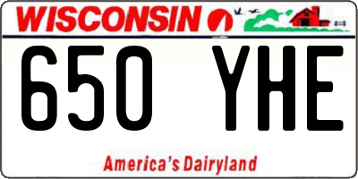 WI license plate 650YHE