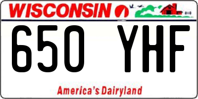 WI license plate 650YHF