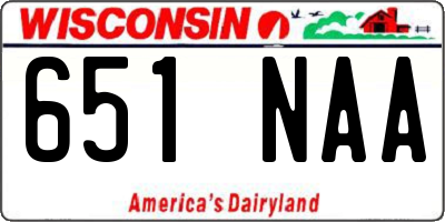 WI license plate 651NAA