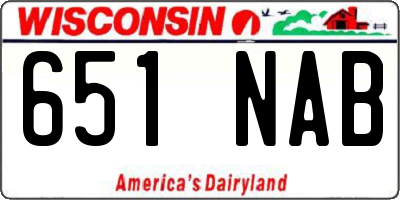 WI license plate 651NAB