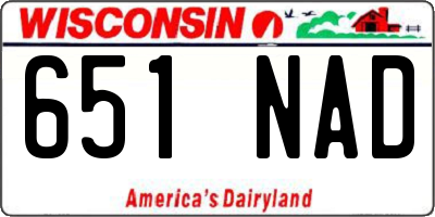 WI license plate 651NAD