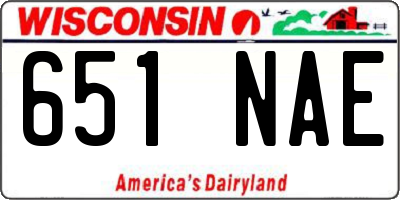 WI license plate 651NAE