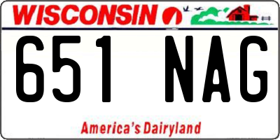 WI license plate 651NAG