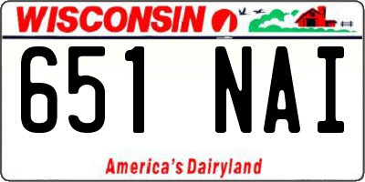 WI license plate 651NAI