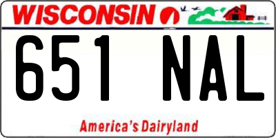 WI license plate 651NAL