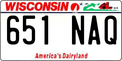 WI license plate 651NAQ