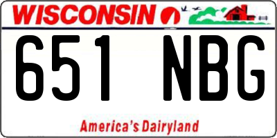 WI license plate 651NBG