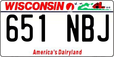 WI license plate 651NBJ