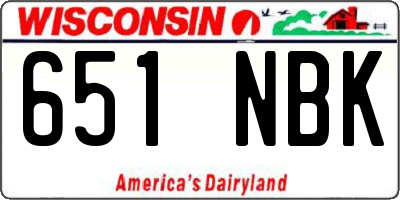 WI license plate 651NBK