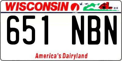 WI license plate 651NBN