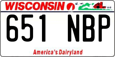 WI license plate 651NBP