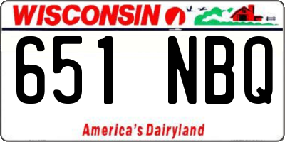 WI license plate 651NBQ