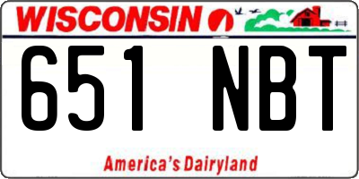 WI license plate 651NBT