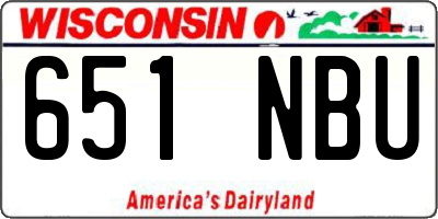 WI license plate 651NBU