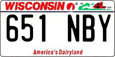 WI license plate 651NBY
