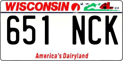 WI license plate 651NCK
