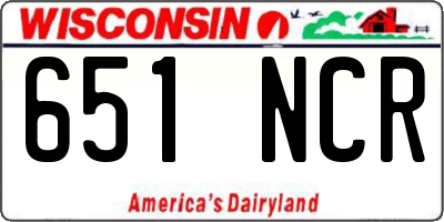 WI license plate 651NCR