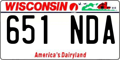 WI license plate 651NDA