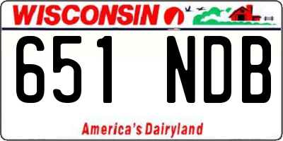 WI license plate 651NDB