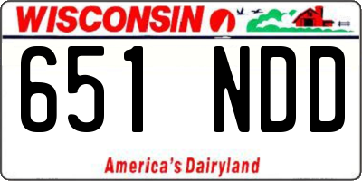 WI license plate 651NDD