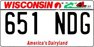 WI license plate 651NDG